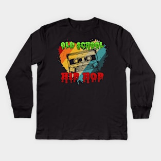 Old School Hip Hop Retro Cassette Kids Long Sleeve T-Shirt